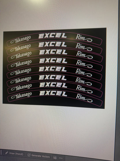 Excel rim stickers