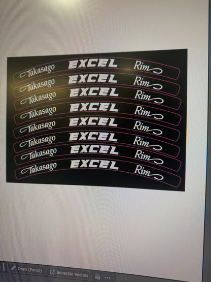 Excel rim stickers