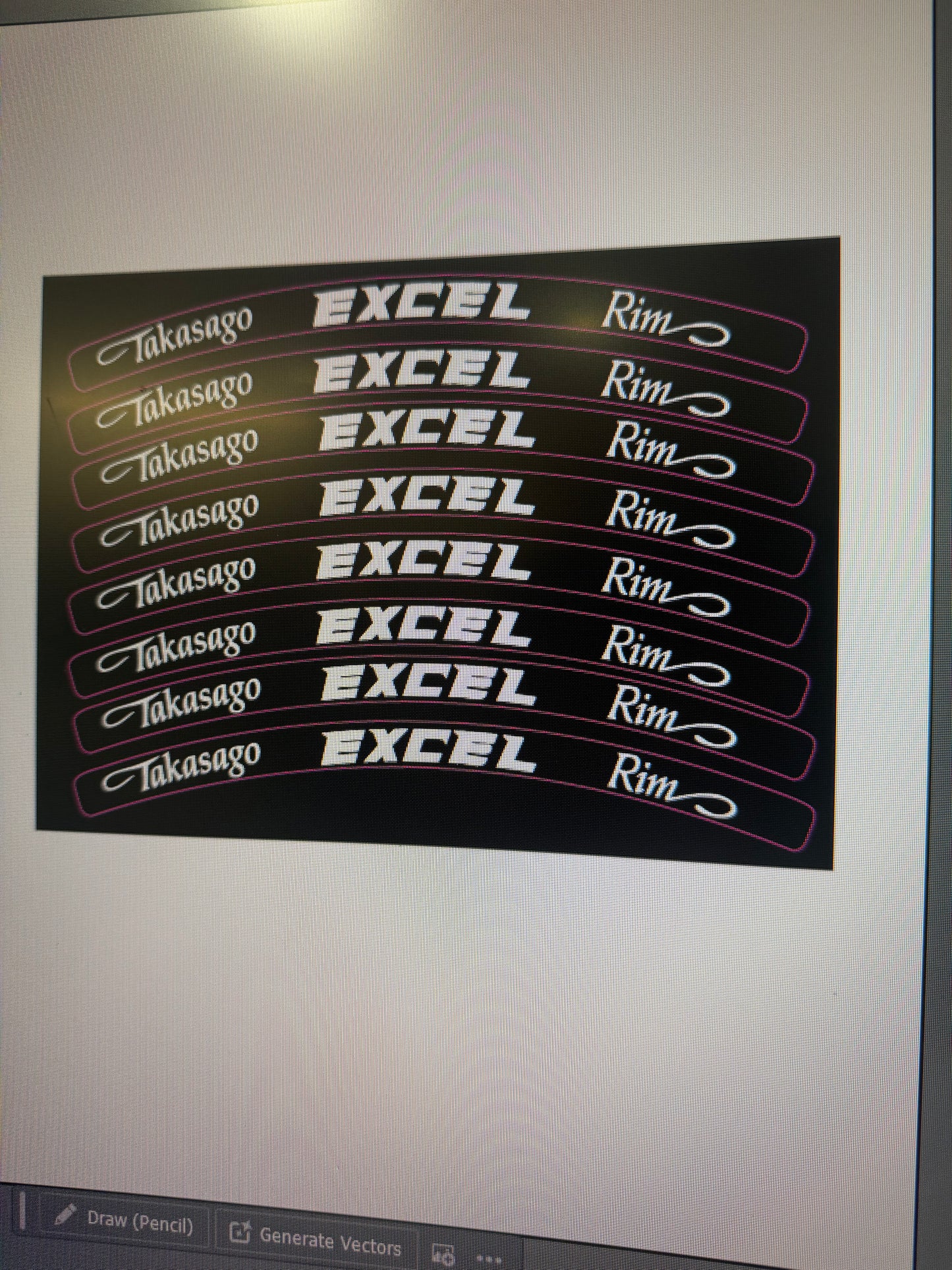 Excel rim stickers